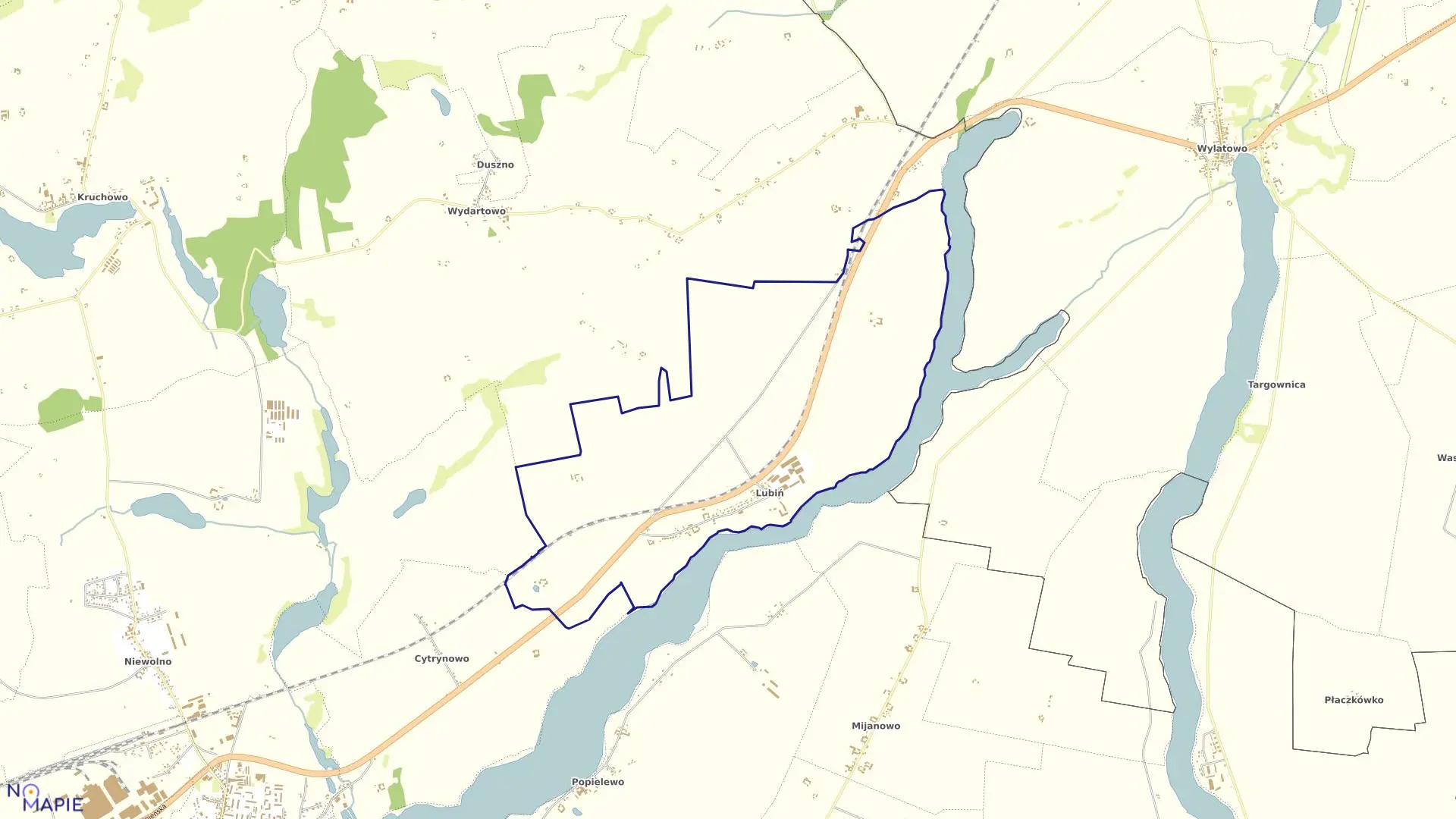 Mapa obrębu LUBIŃ w gminie Trzemeszno