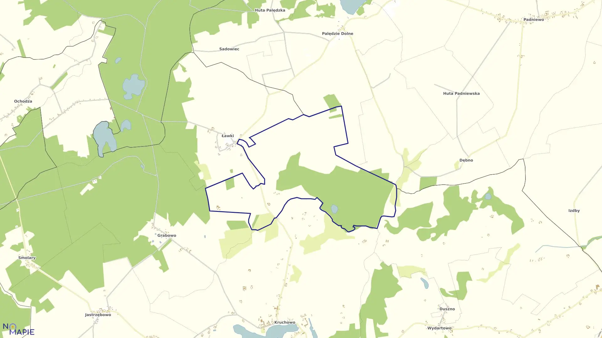 Mapa obrębu POWIADACZE w gminie Trzemeszno