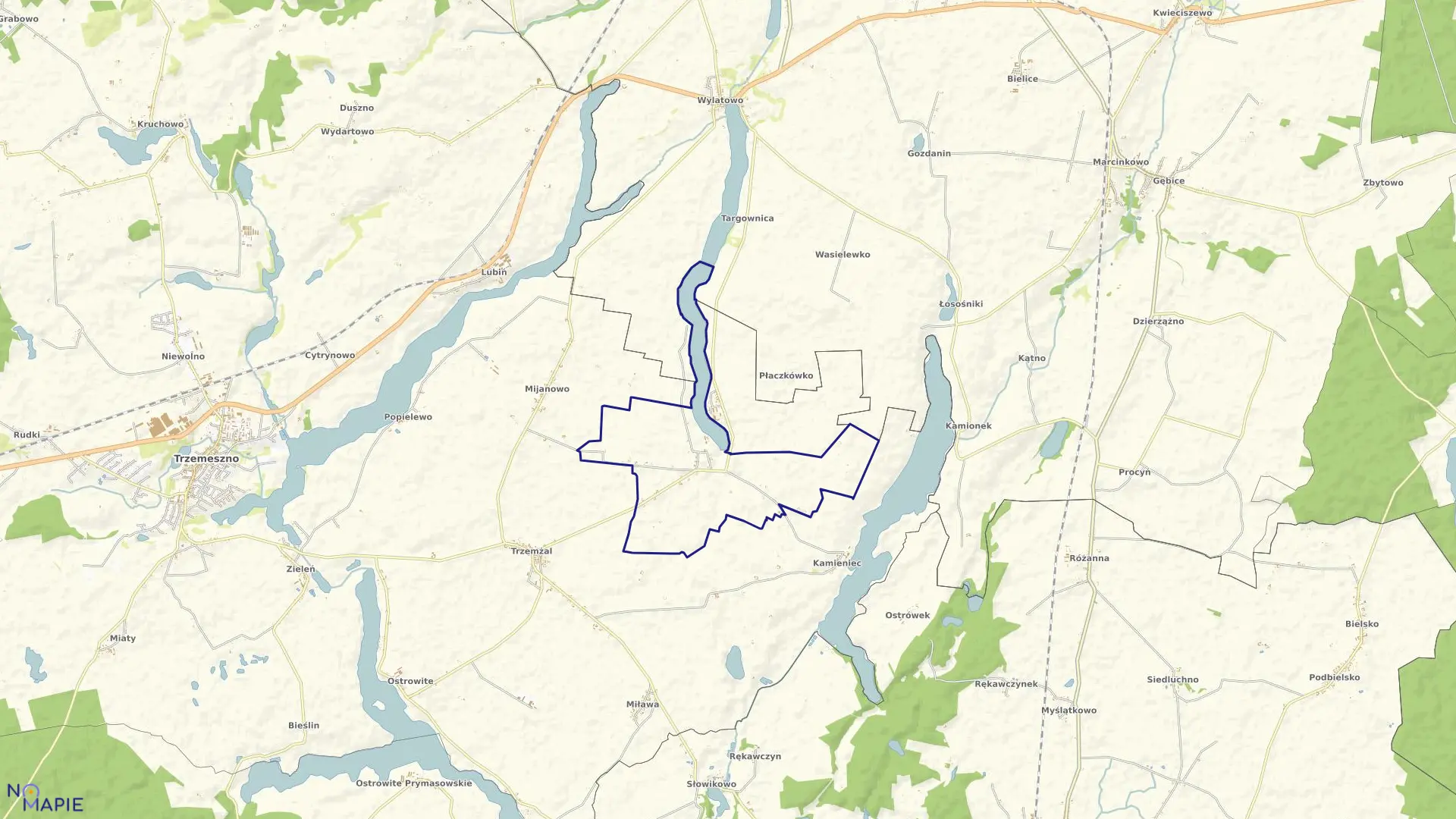 Mapa obrębu SZYDŁOWO w gminie Trzemeszno