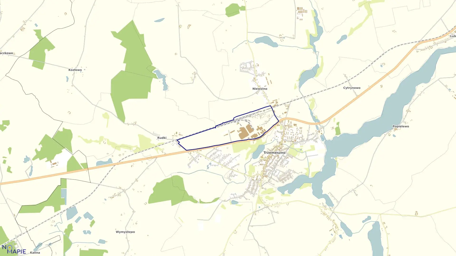 Mapa obrębu TRZEMESZNO OBR.1 w gminie Trzemeszno