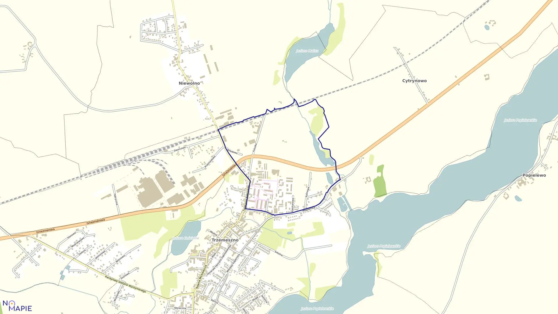 Mapa obrębu TRZEMESZNO OBR.3 w gminie Trzemeszno